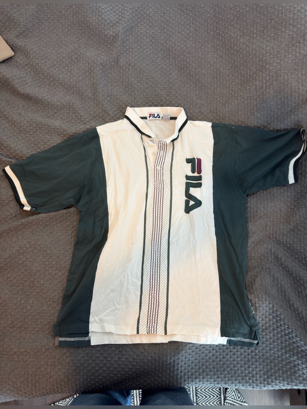 Vintage FILA Color Block Tennis Polo Shirt Size Large